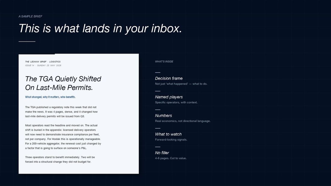 Sample Brief from The LEOMAX Brief